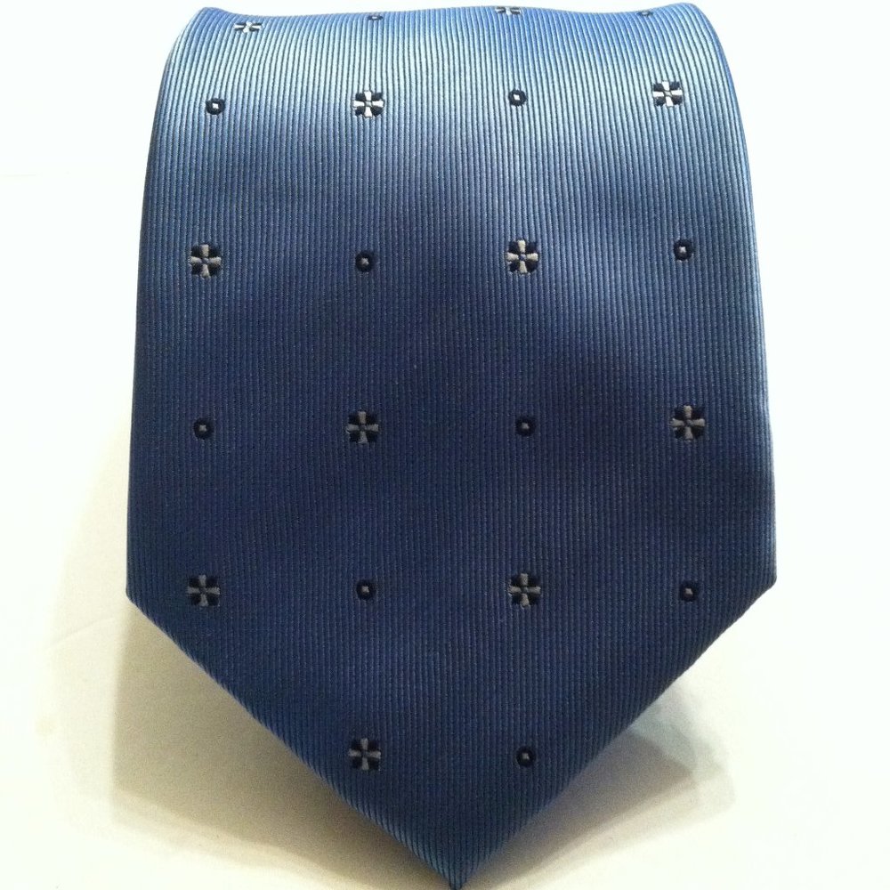 ANDREA CONTE NAPOLI MEN'S NEW BLUE 100%SILK TIE  WIDTH: 4" MADE IN ITALY